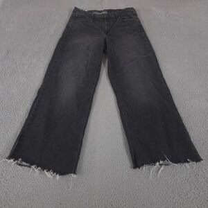 Gap Jeans Women 16 Long High Rise Stride Wide Leg Regenerative Cotton Raw Hem